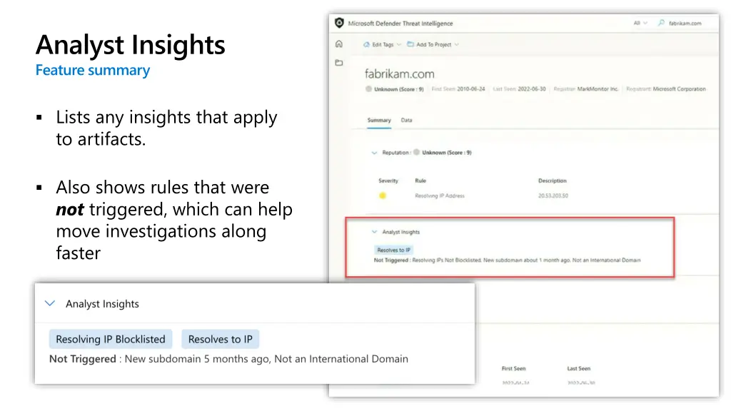 analyst insights feature summary