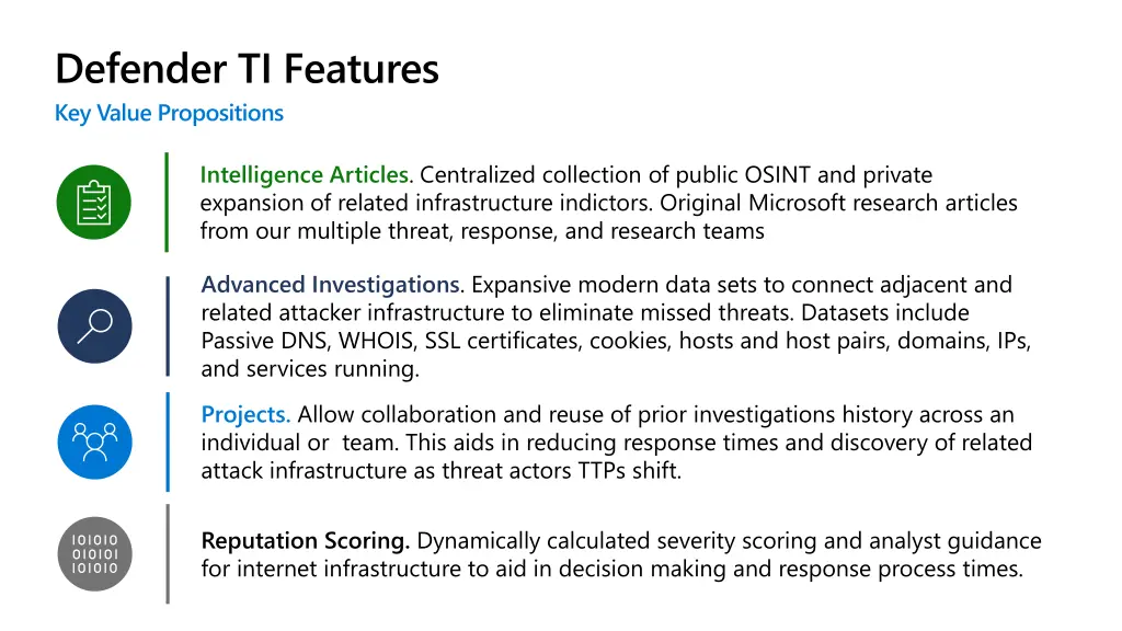 defender ti features key value propositions