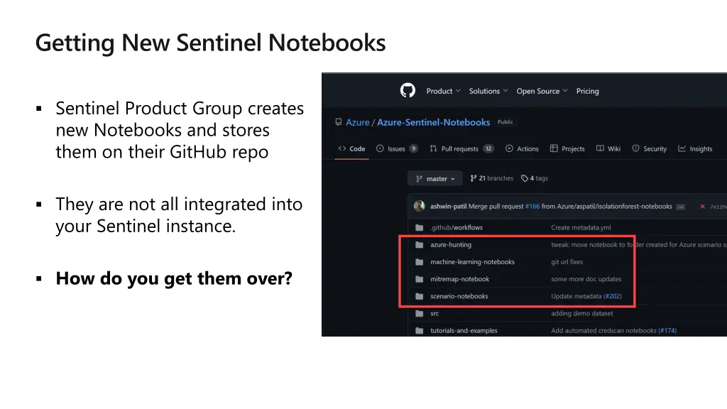 getting new sentinel notebooks