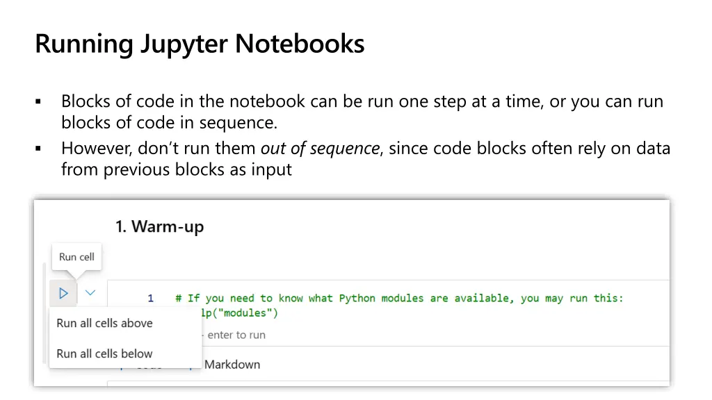 running jupyter notebooks