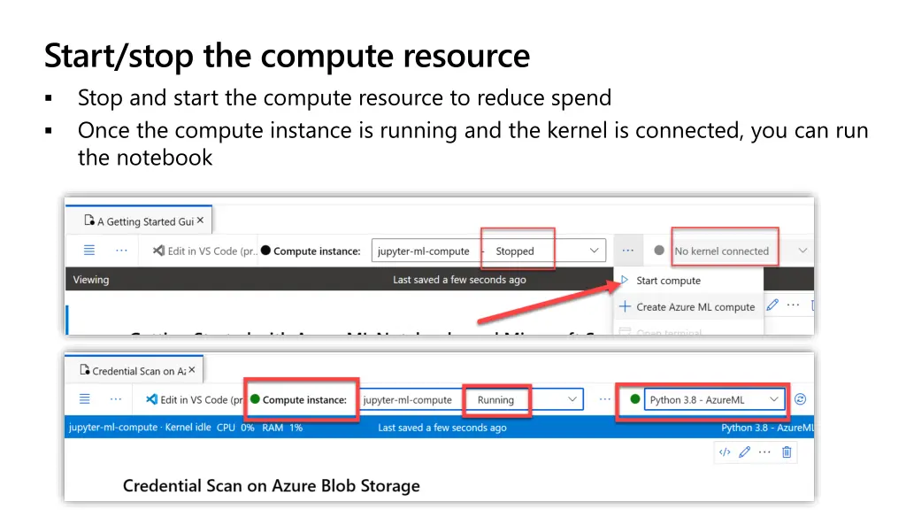 start stop the compute resource stop and start