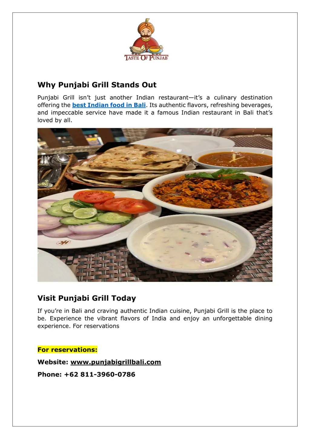 why punjabi grill stands out