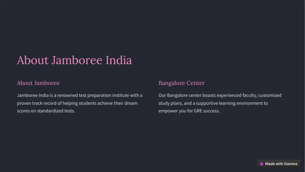 about jamboree india