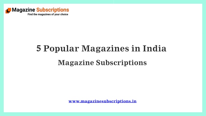 5 popular magazines in india