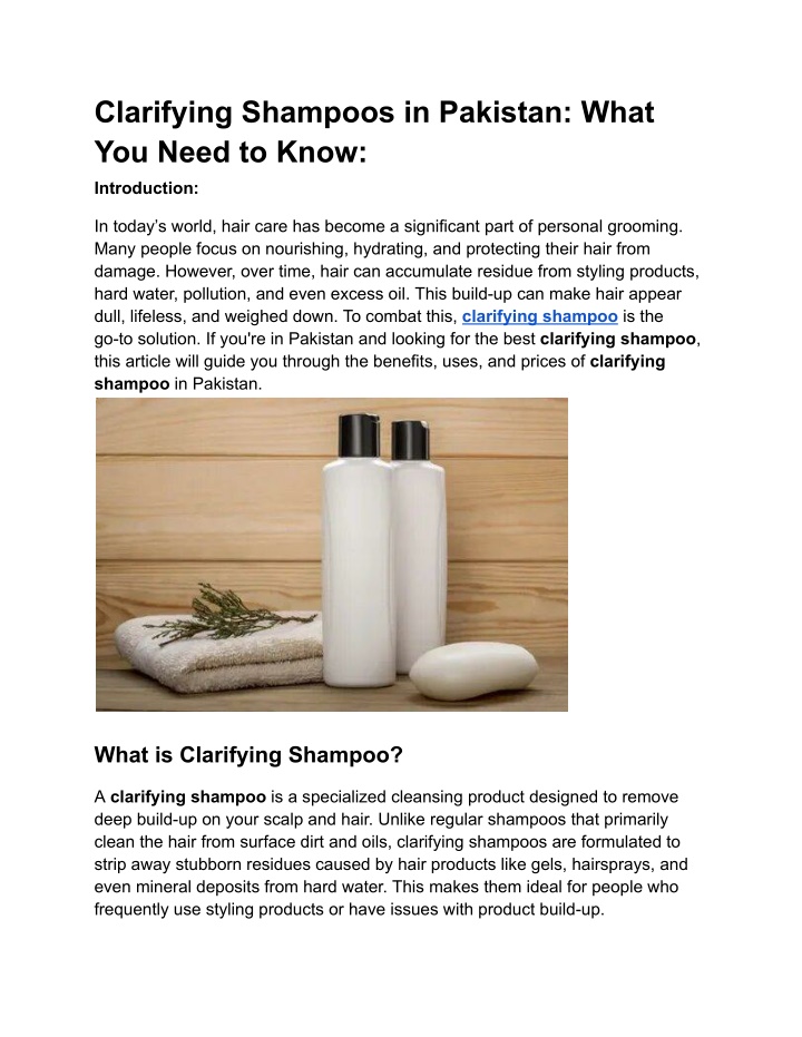 clarifying shampoos in pakistan what you need