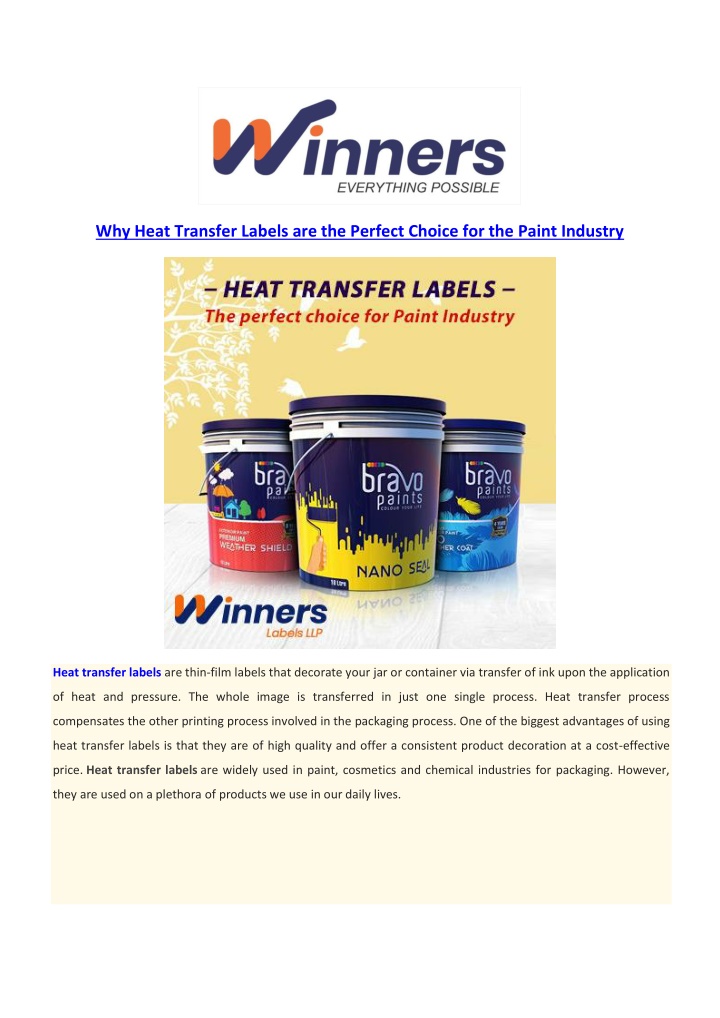 why heat transfer labels are the perfect choice