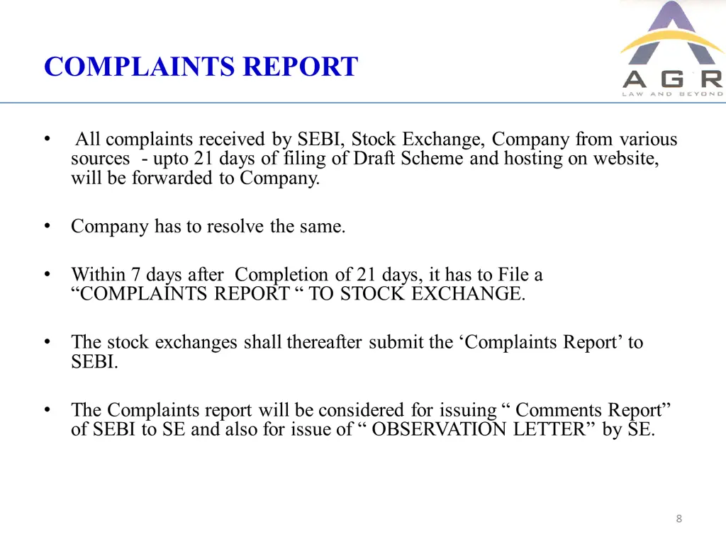 complaints report