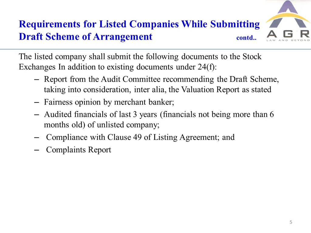 requirements for listed companies while