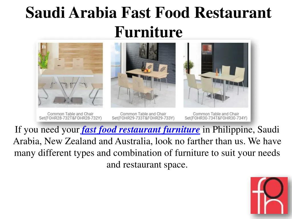 saudi arabia fast food restaurant furniture