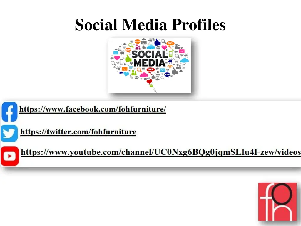 social media profiles