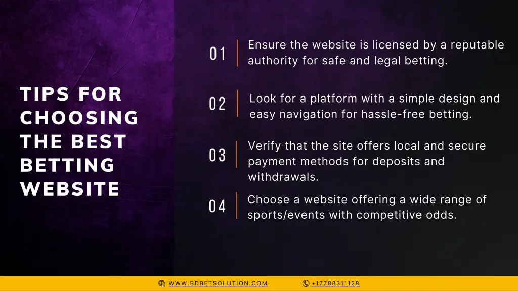 ensure the website is licensed by a reputable