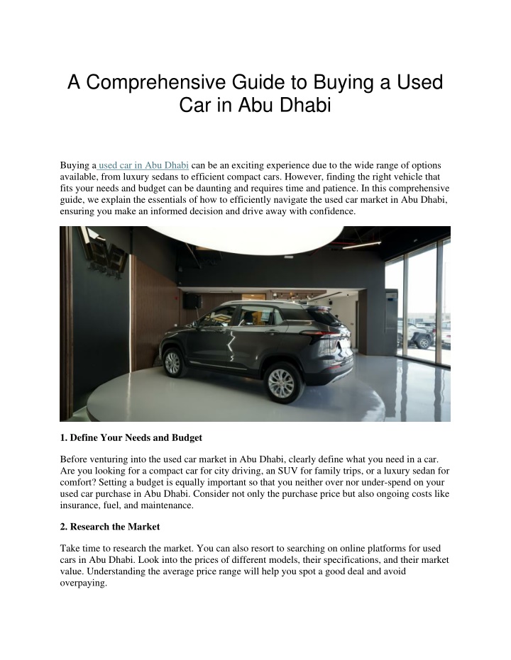 a comprehensive guide to buying a used