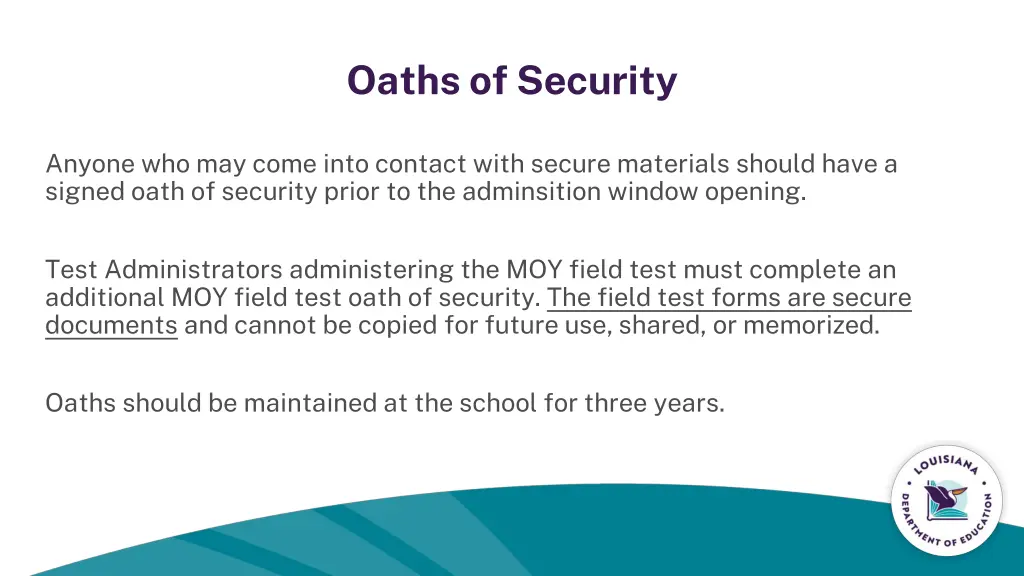 oaths of security