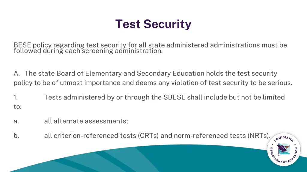 test security 1