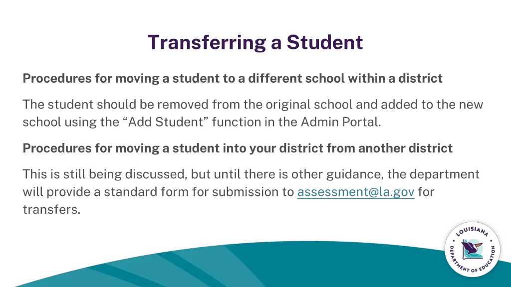 transferring a student