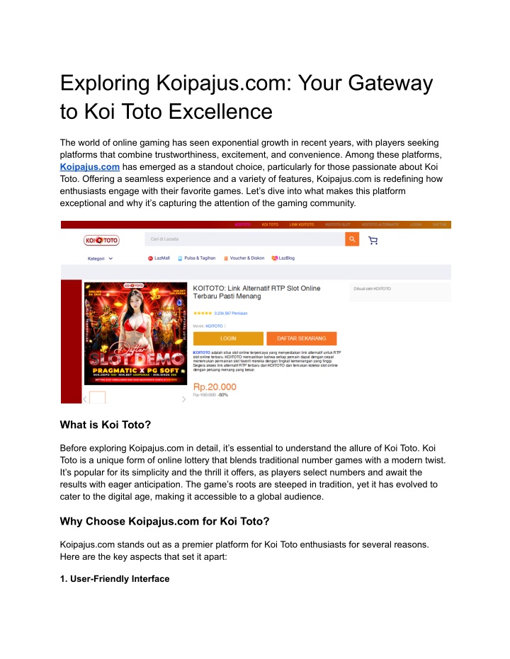 exploring koipajus com your gateway to koi toto