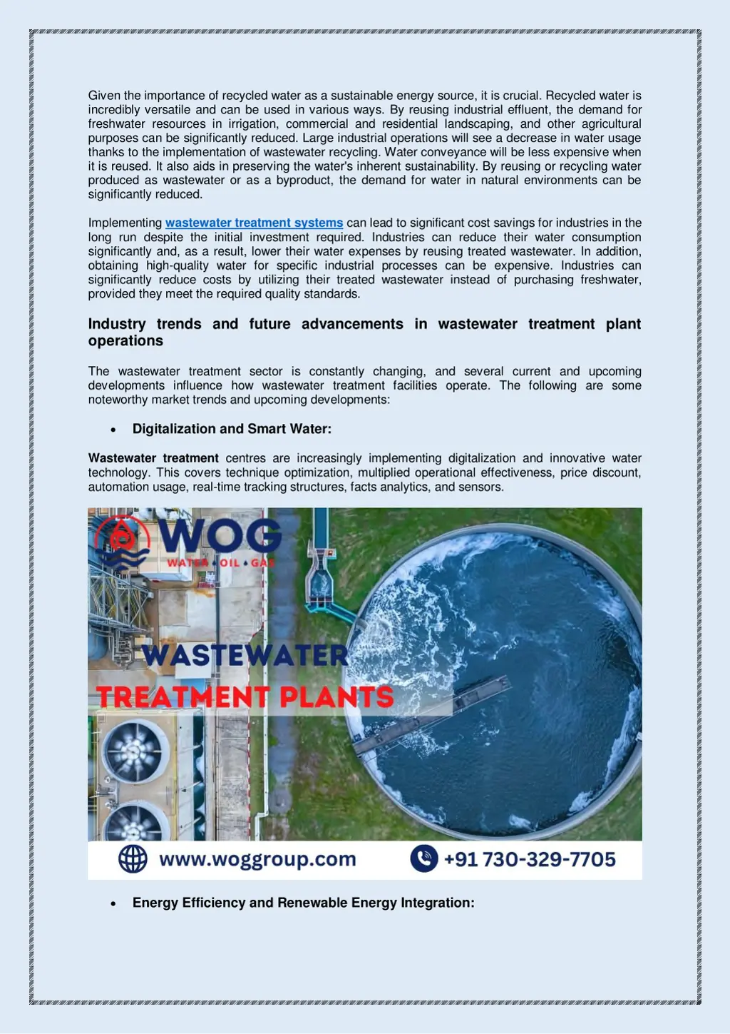 given the importance of recycled water