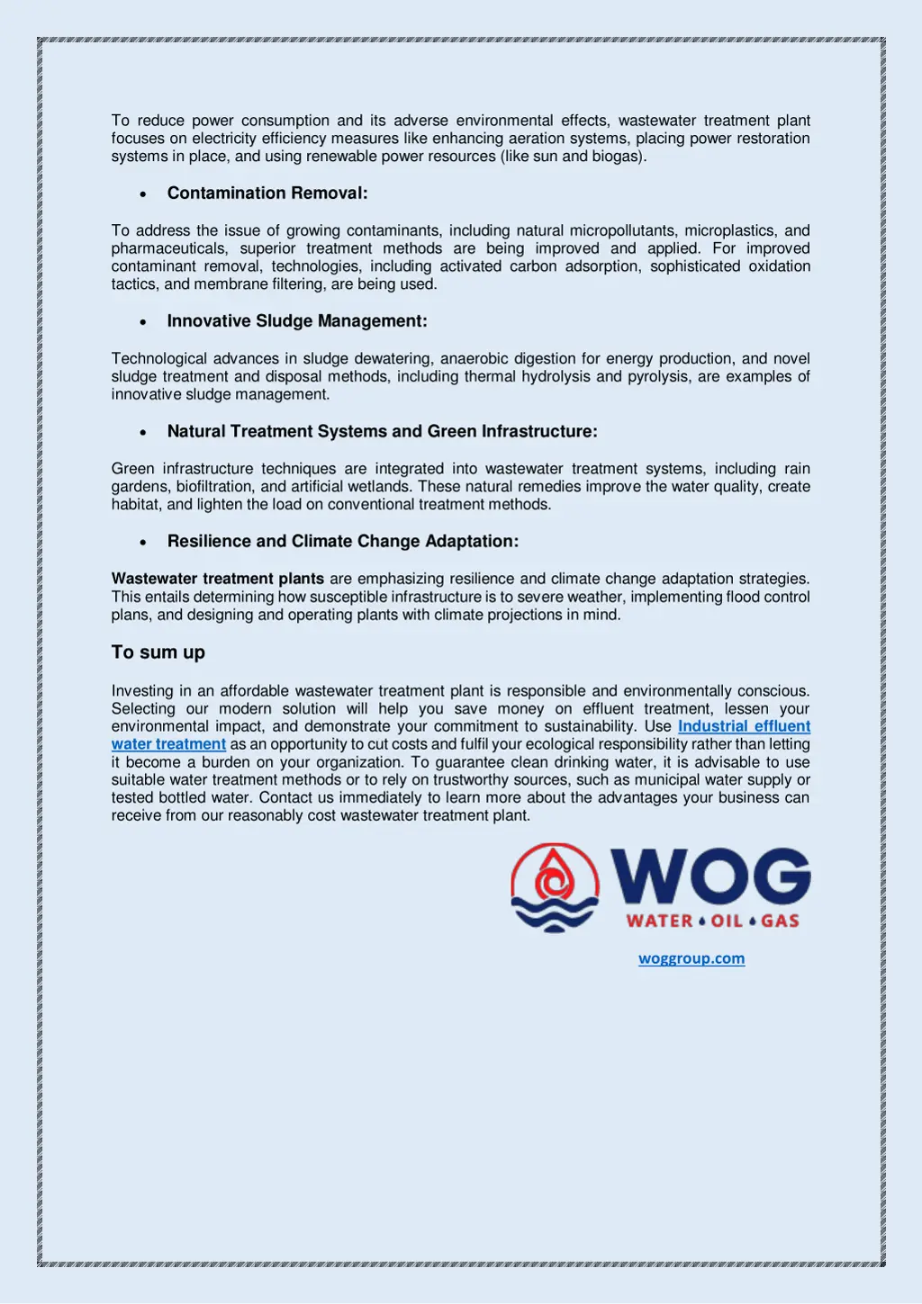 to reduce power consumption and its adverse