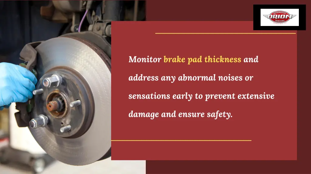 monitor brake pad thickness and