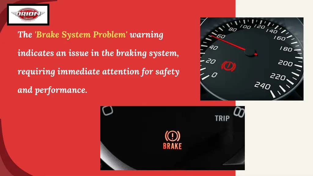 the brake system problem warning