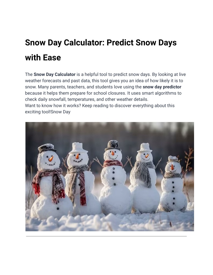 snow day calculator predict snow days