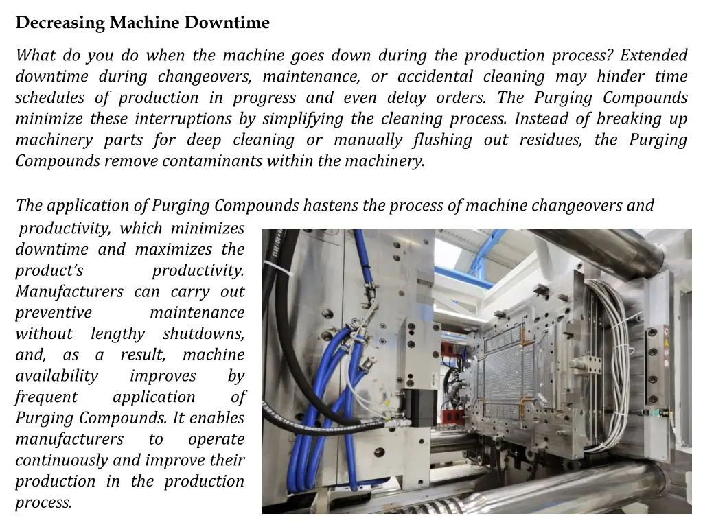 decreasing machine downtime