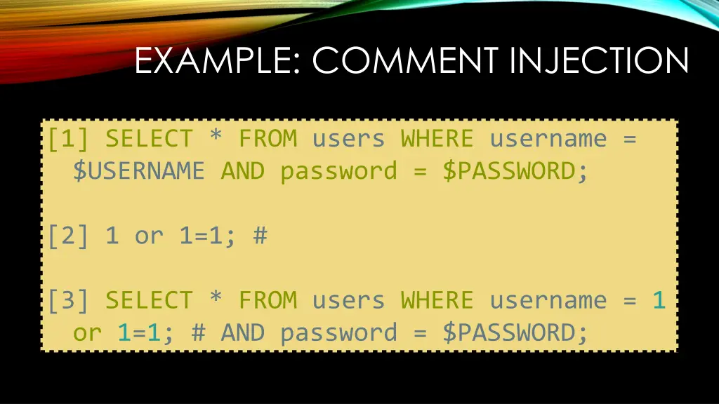 example comment injection