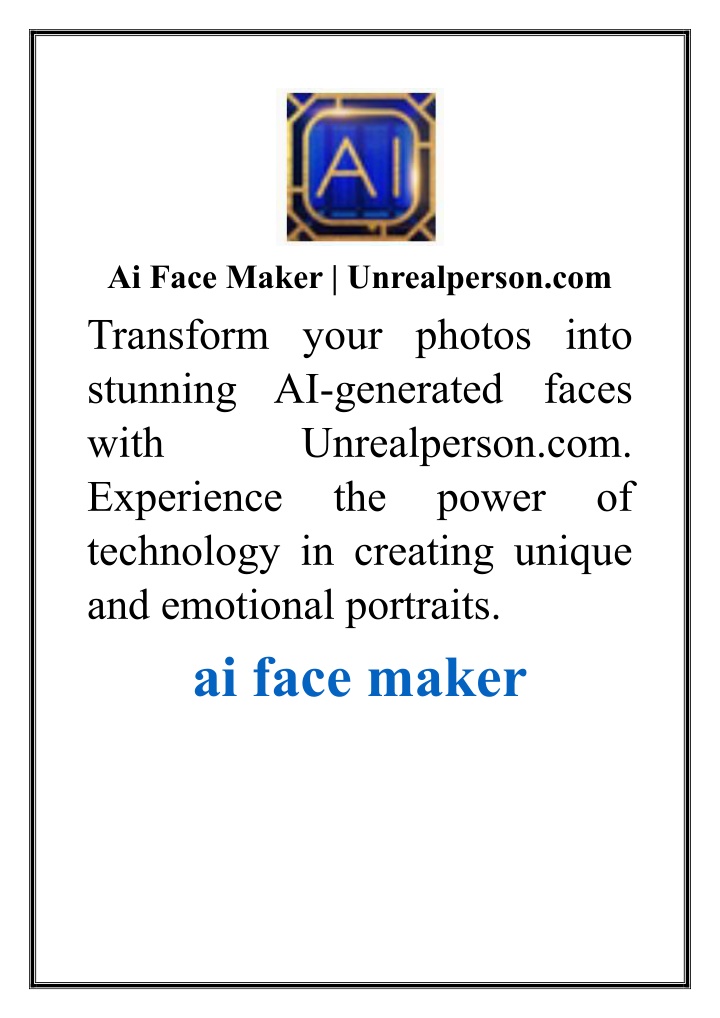 ai face maker unrealperson com transform your