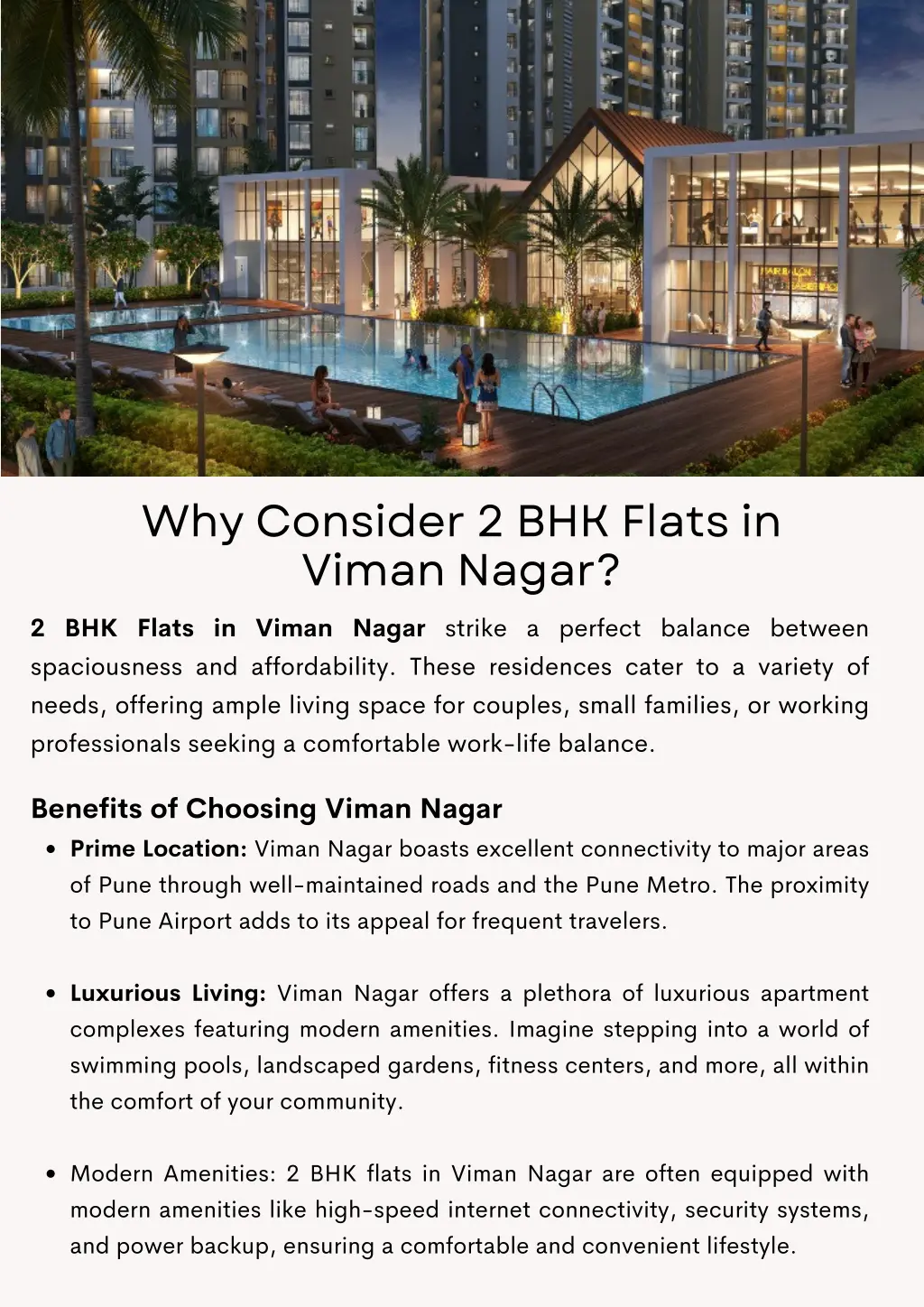 why consider 2 bhk flats in viman nagar