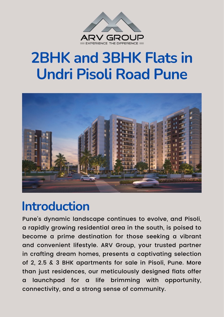 2bhk and 3bhk flats in undri pisoli road pune