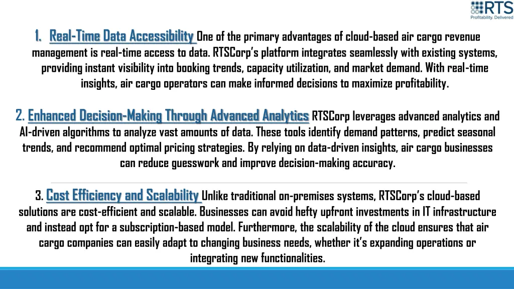 1 real time data accessibility one of the primary