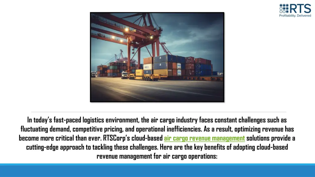 in today s fast paced logistics environment