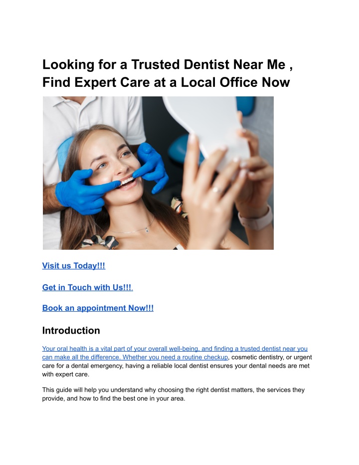 looking for a trusted dentist near me find expert