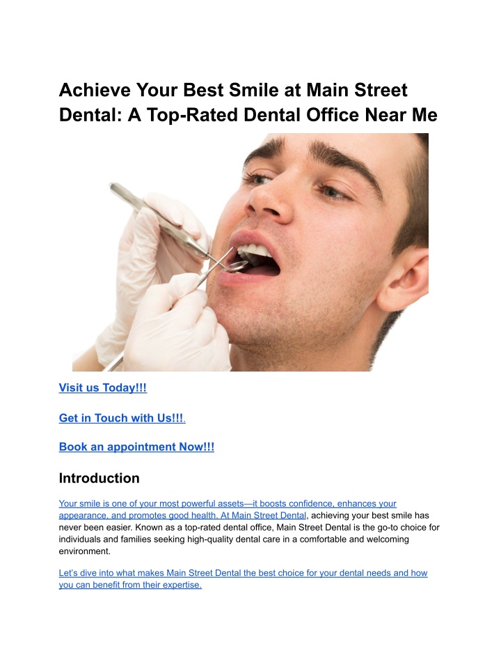 achieve your best smile at main street dental