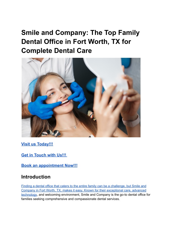 smile and company the top family dental office