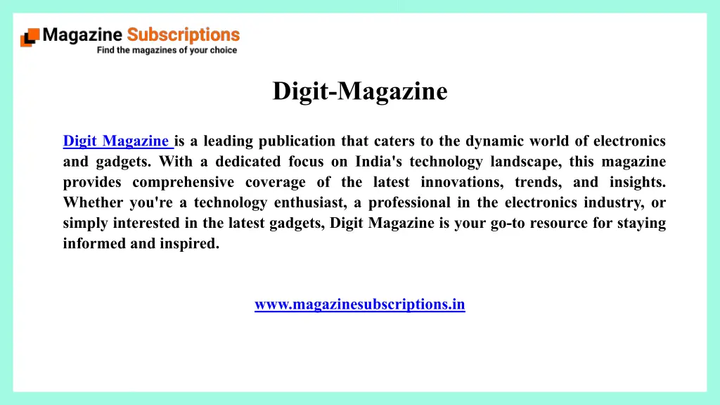 digit magazine