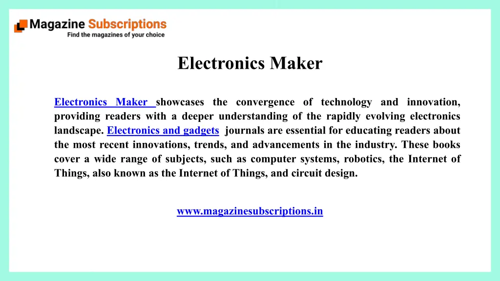 electronics maker