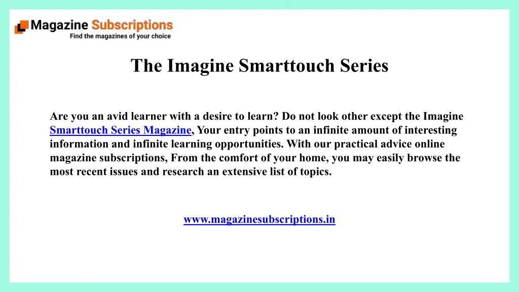 the imagine smarttouch series