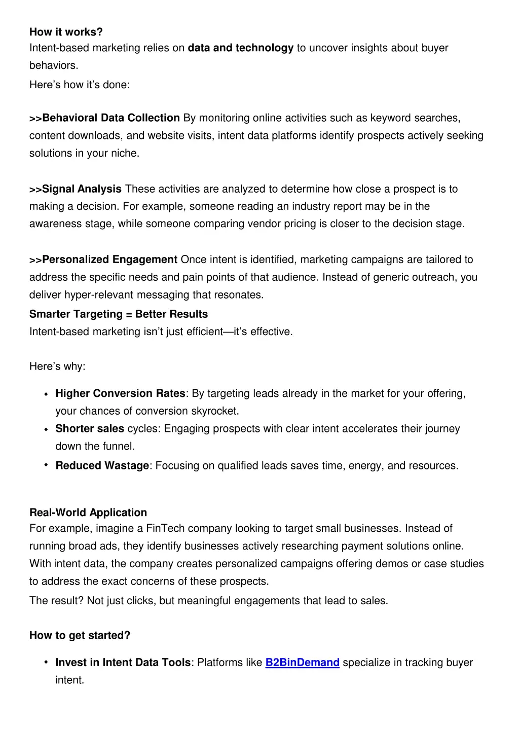 how it works intent based marketing relies