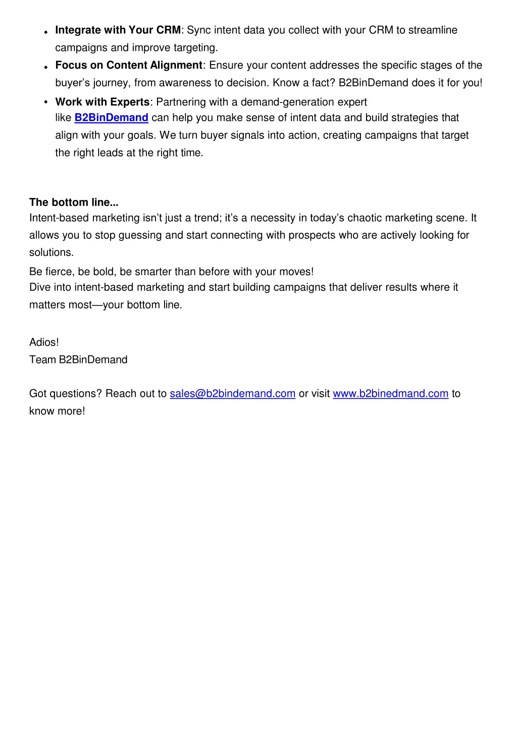 integrate with your crm sync intent data