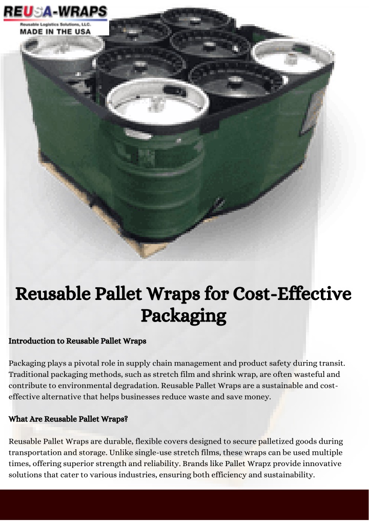 reusable pallet wraps for cost effective packaging