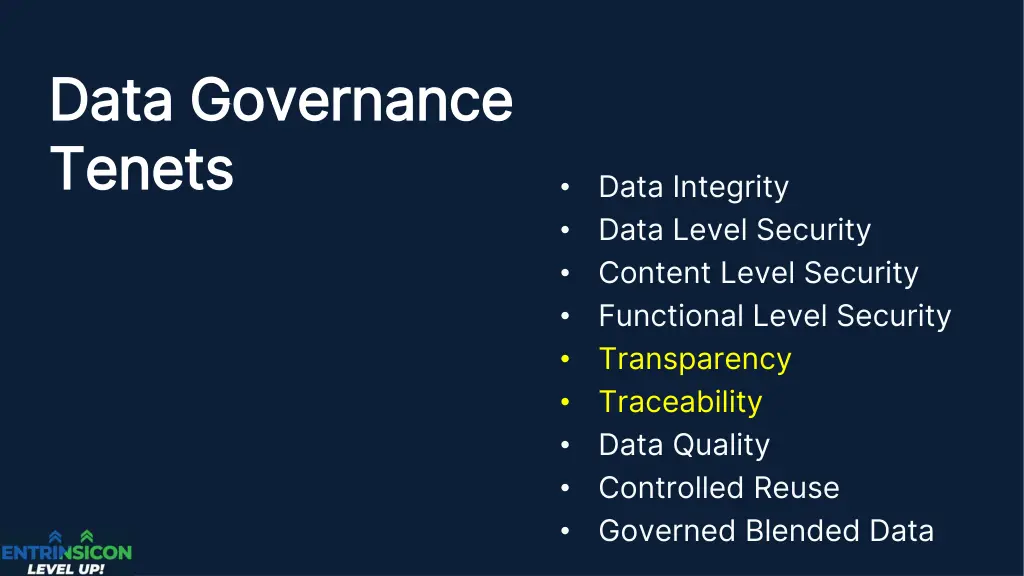 data governance data governance tenets tenets