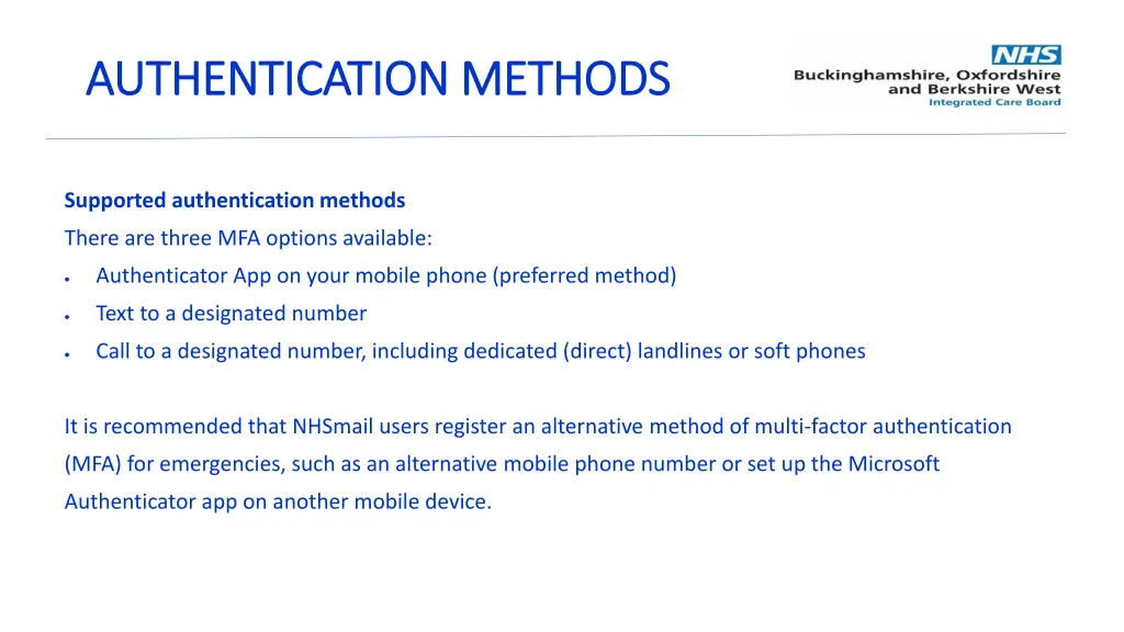 authentication methods authentication methods