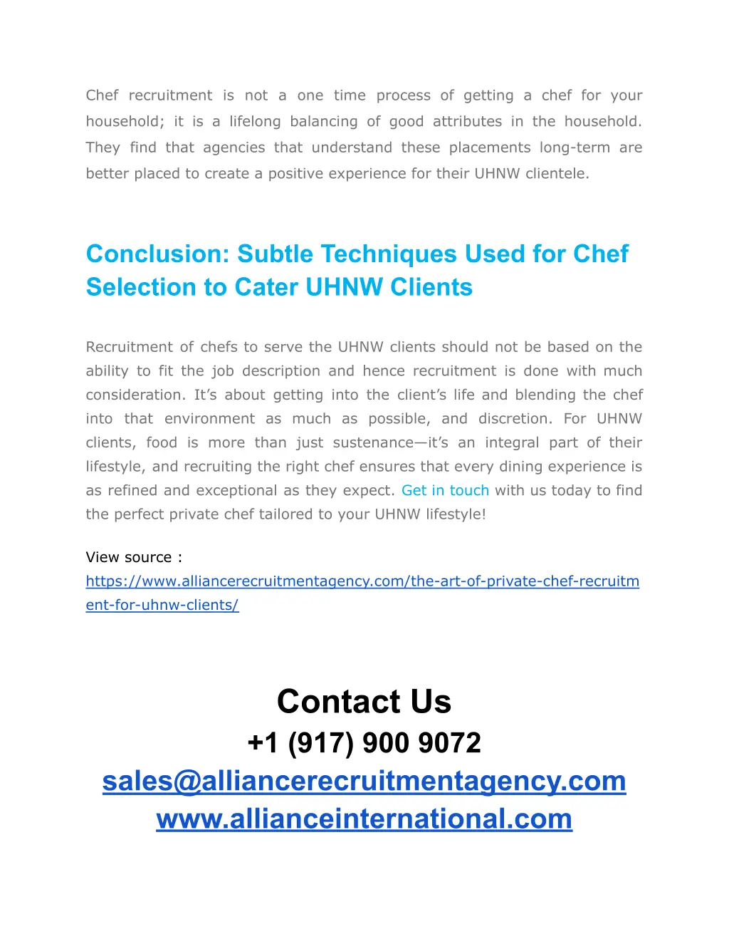 chef recruitment is not a one time process