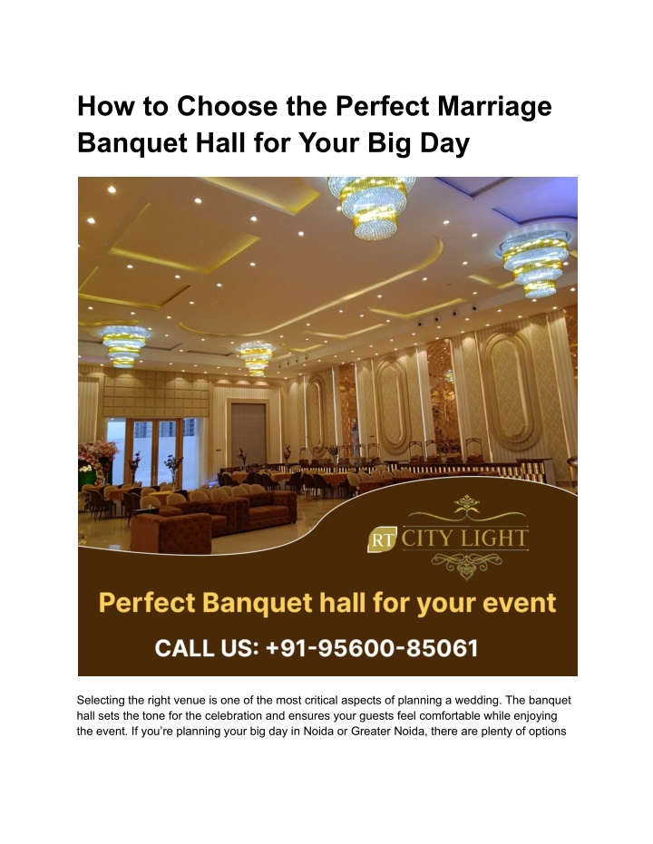how to choose the perfect marriage banquet hall