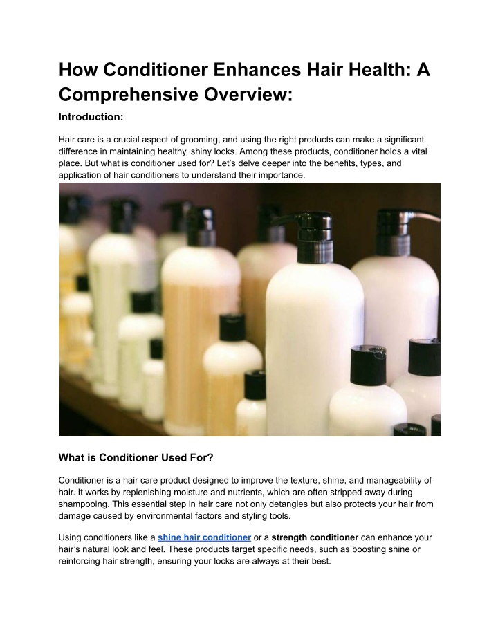 how conditioner enhances hair health