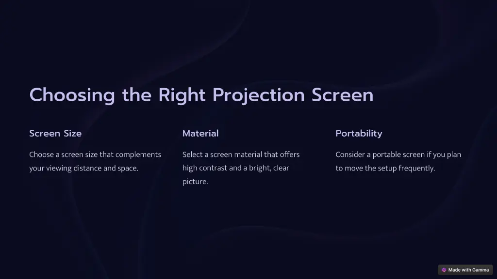 choosing the right projection screen