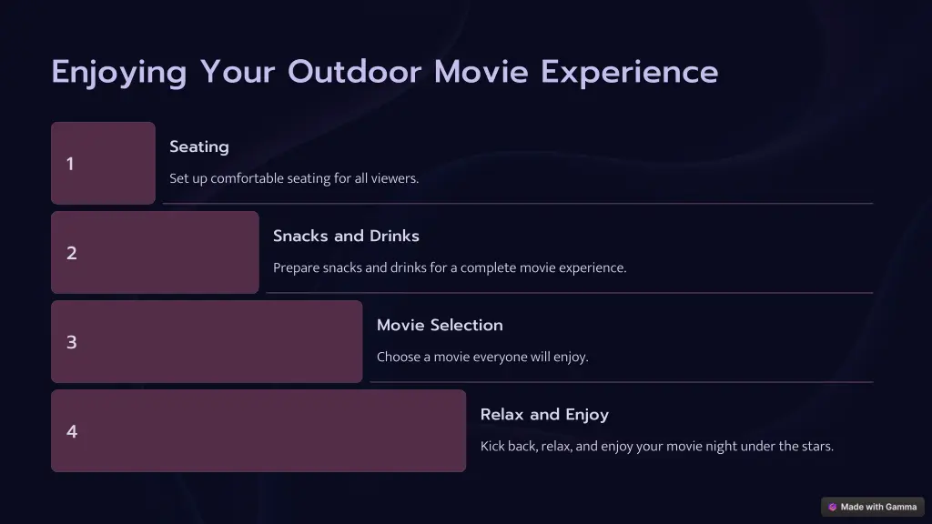 enjoying your outdoor movie experience