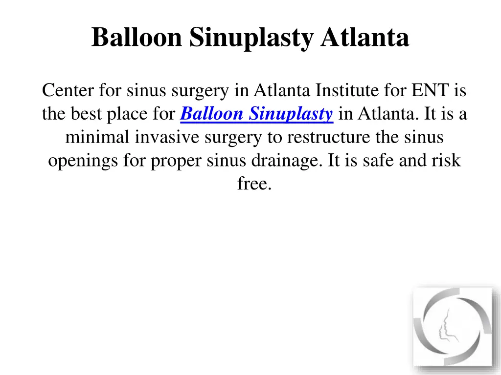 balloon sinuplasty atlanta