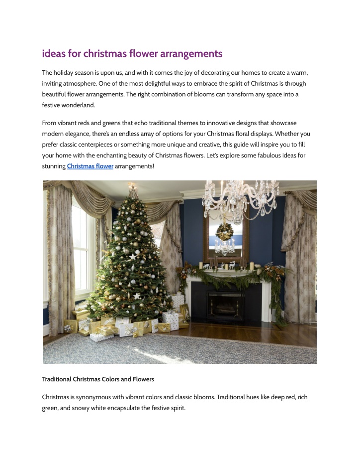 ideas for christmas flower arrangements